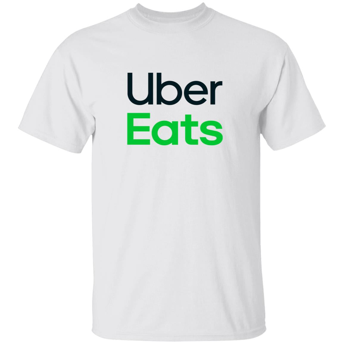 Mens White Uber Eats Logo T Shirt Food Delivery Merch, Front