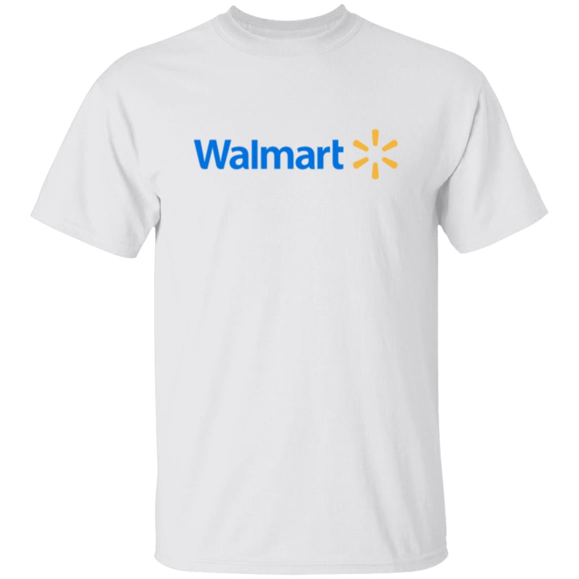 Mens White Walmart Spark Yellow Logo T Shirt Food Delivery Merch, Front