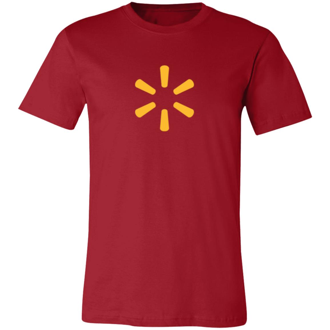 Womens red Walmart Spark Logo T Shirt Food Delivery Merch, Front