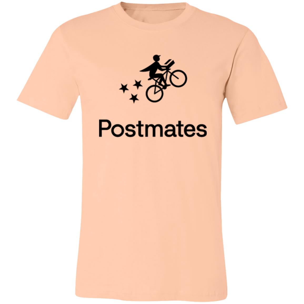 Womens Yellow Postmates Black Logo T Shirt Food Delivery Merch, Front
