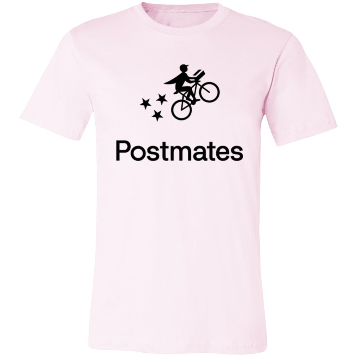 Womens Pink Postmates Black Logo T Shirt Food Delivery Merch, Front