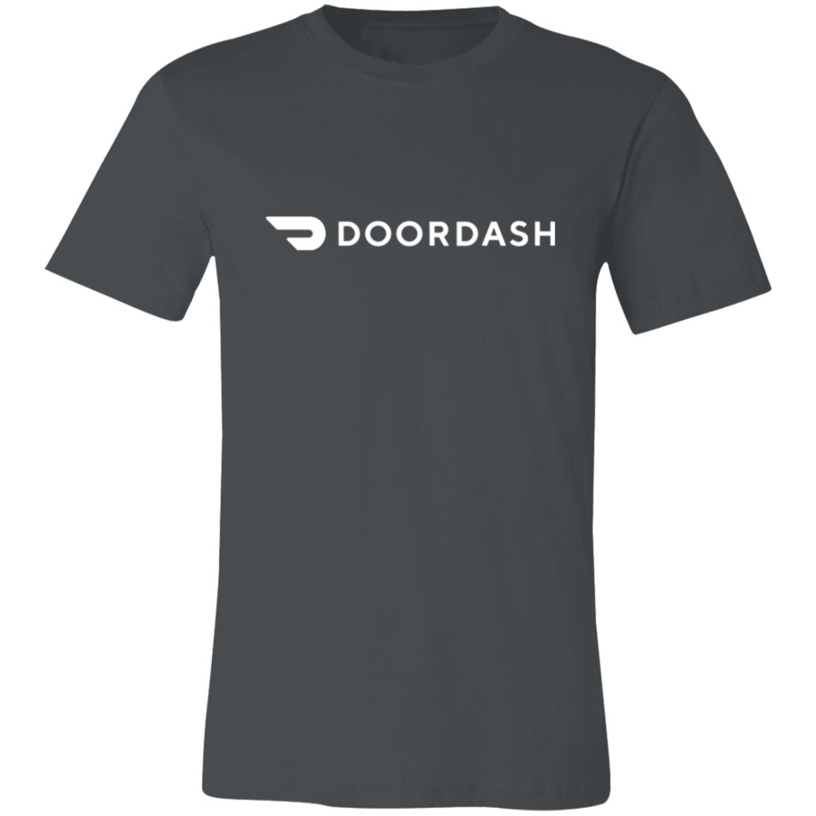 Womens Grey Doordash White Logo T Shirt Food Delivery Merch, Front