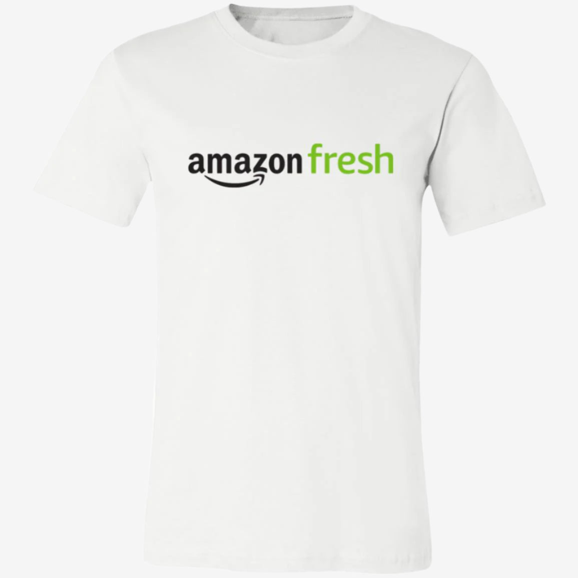 Womens White Amazon Fresh Black Green Logo T Shirt Food Delivery Merch, Front