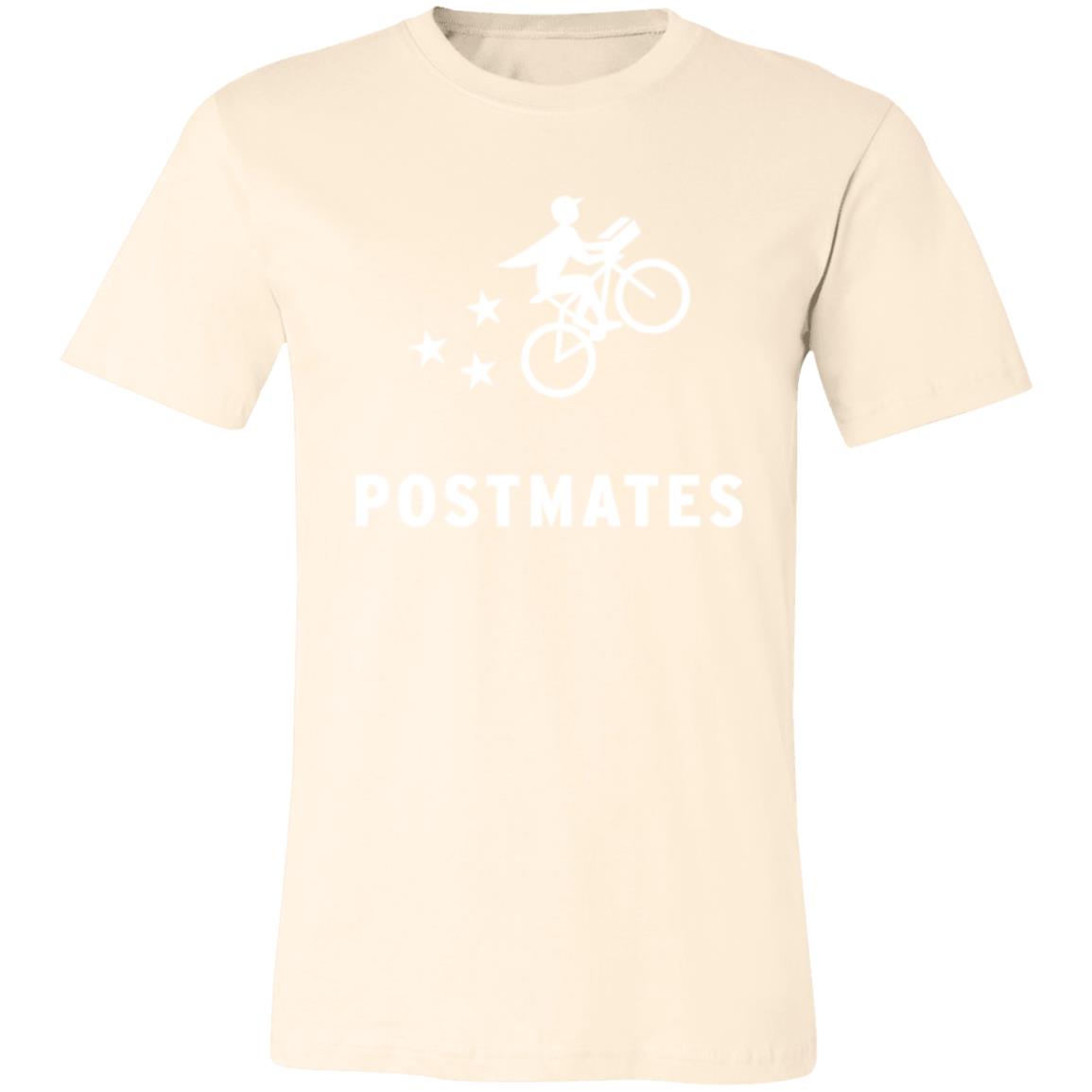 Womens Neutral Postmates White Logo T Shirt Food Delivery Merch, Front