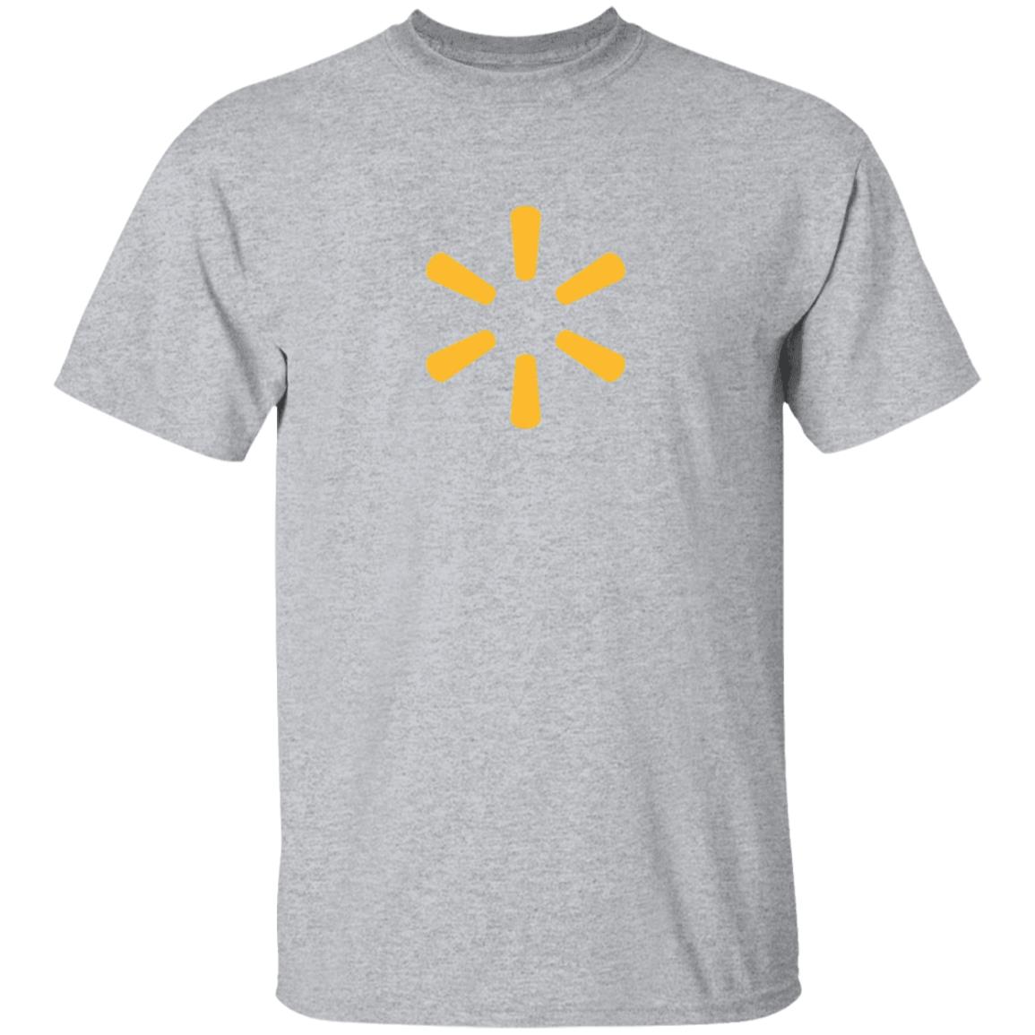 Mens Grey Walmart Spark Yellow Logo T Shirt Food Delivery Merch, Front