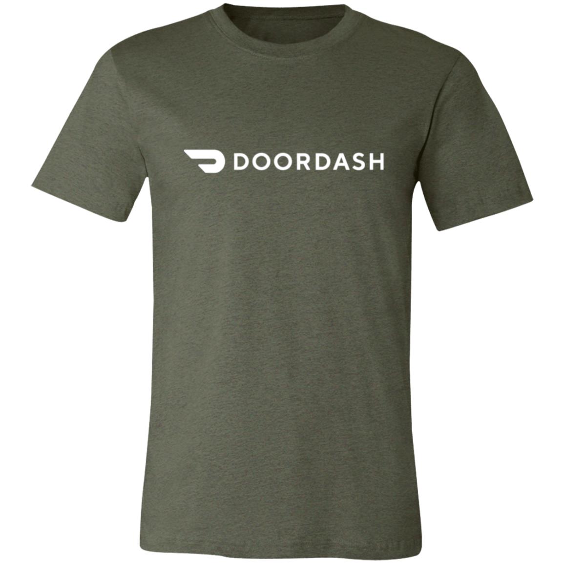 Womens Green Doordash White Logo T Shirt Food Delivery Merch, Front