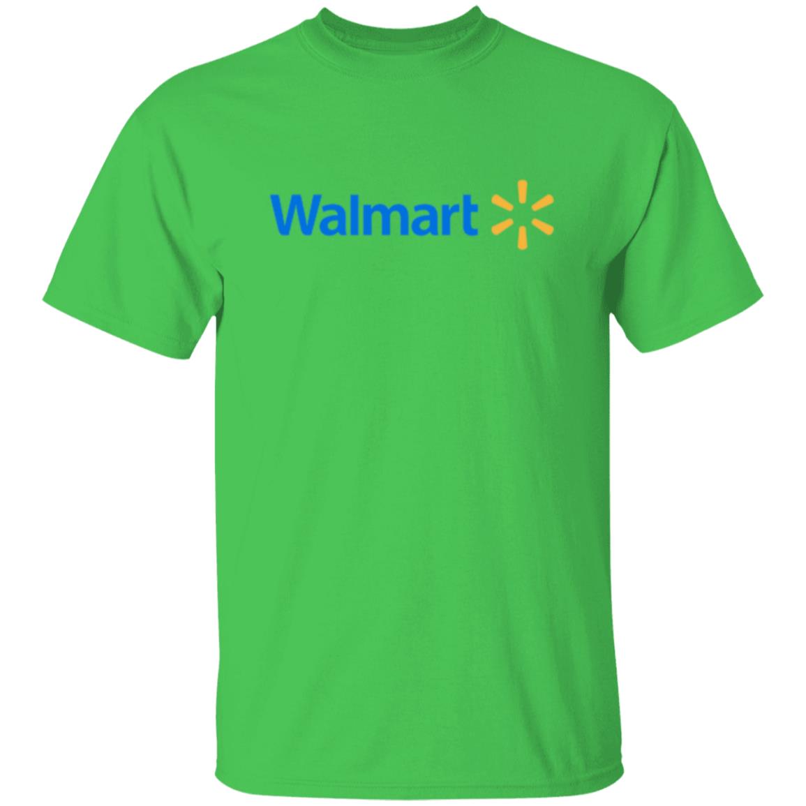 Mens Green Walmart Spark Yellow Logo T Shirt Food Delivery Merch, Front