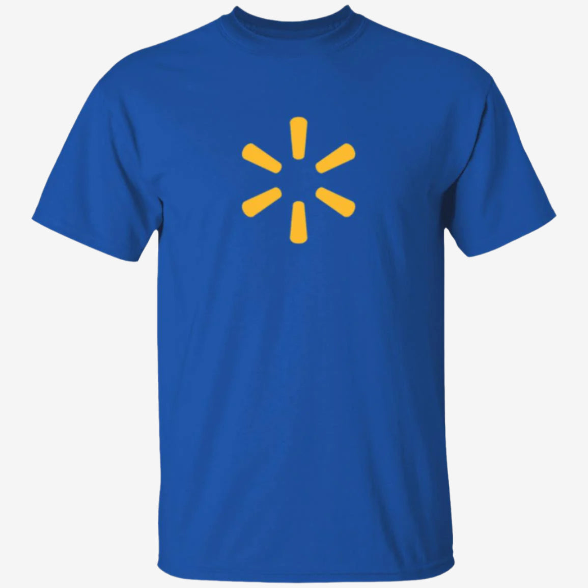 Mens Blue Walmart Spark Yellow Logo T Shirt Food Delivery Merch, Front