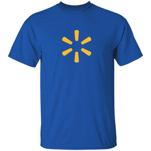 Mens Blue Walmart Spark Yellow Logo T Shirt Food Delivery Merch, Front