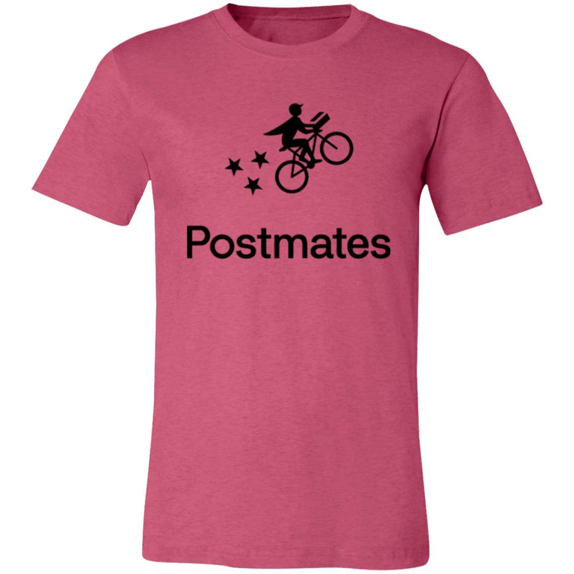 Womens Pink Postmates Black Logo T Shirt Food Delivery Merch, Front