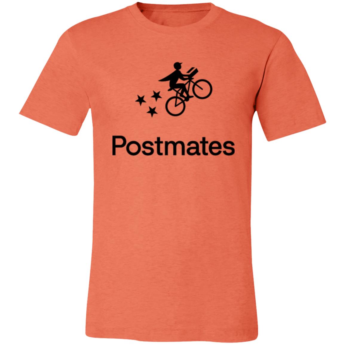Womens Orange Postmates Black Logo T Shirt Food Delivery Merch, Front
