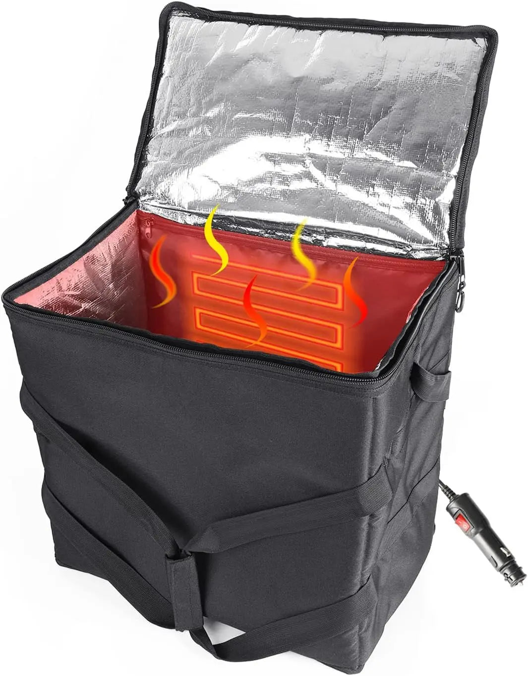 Insulated Heated Delivery Bag with Handle - Portable Microwave Food Warmer, Collapsable Grocery Boxes - Picnic Lunch Pizza Container for Food Transport  (Not For Purchase) Amazon Only!