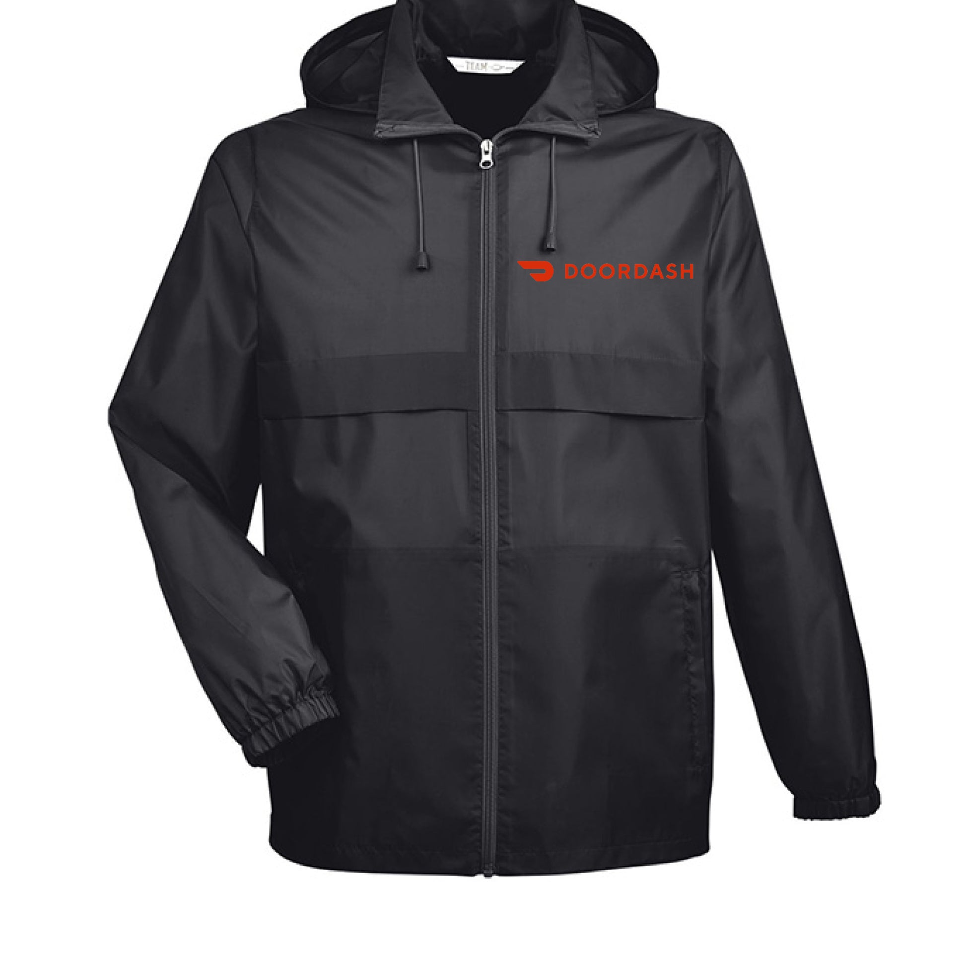 doordash rain jacket BLACK - FRONT
