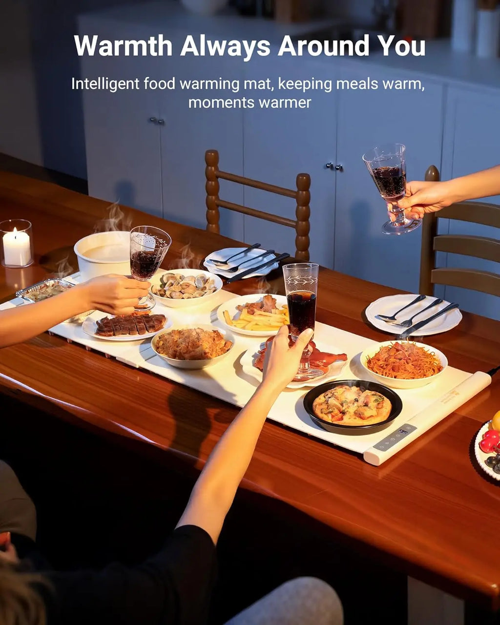 Warming Mat for Food Extra Large, Extendable Food Warming Mat, Electric Warming Tray for Buffets Party with 7 Adjustable Temperature, 6 Timer, Silicone Food Warmer for Parties Home Countertop  (Not For Purchase) Amazon Only!