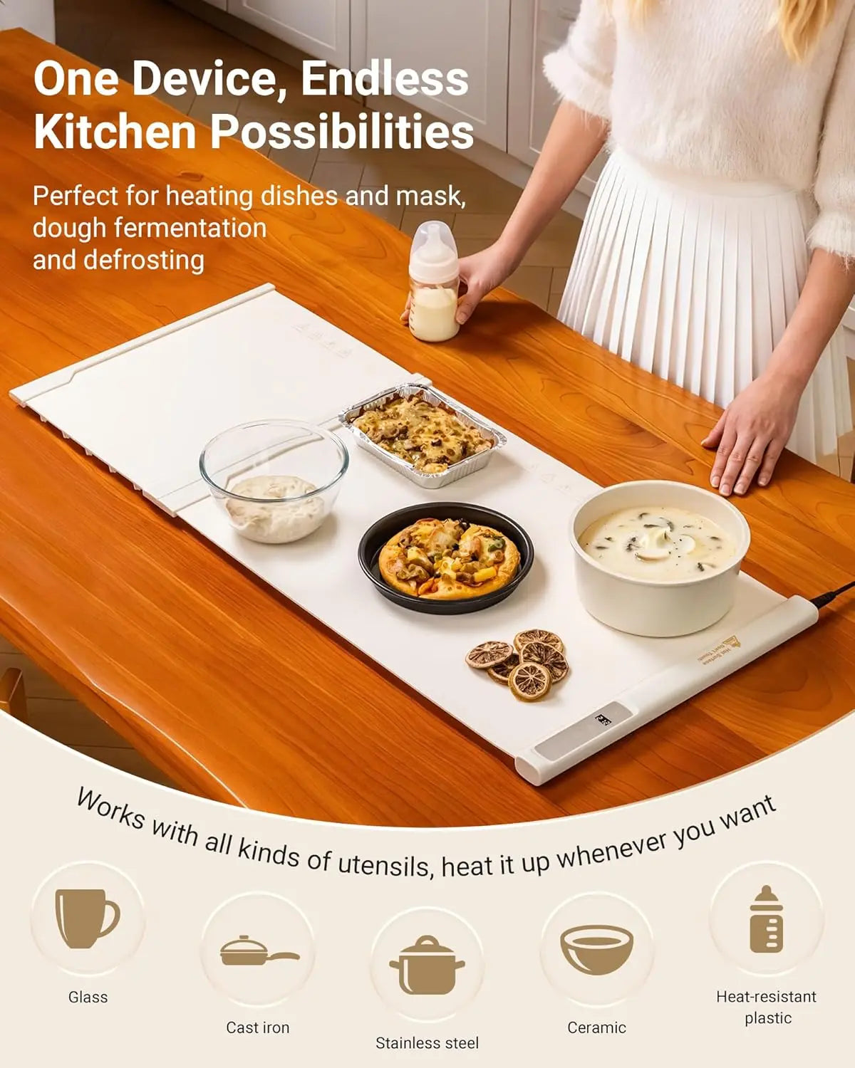 Warming Mat for Food Extra Large, Extendable Food Warming Mat, Electric Warming Tray for Buffets Party with 7 Adjustable Temperature, 6 Timer, Silicone Food Warmer for Parties Home Countertop  (Not For Purchase) Amazon Only!