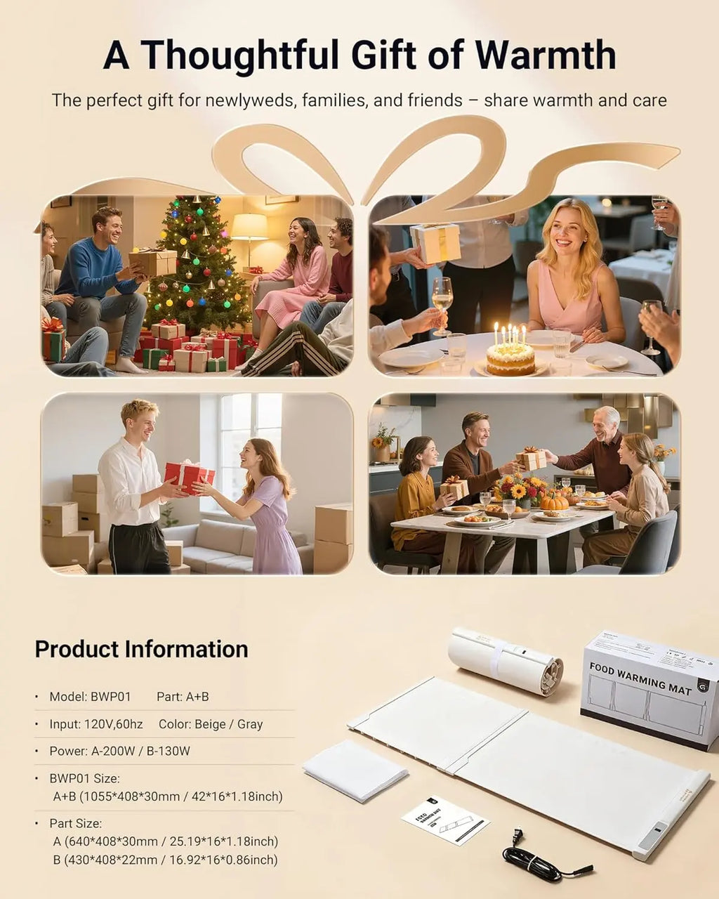 Warming Mat for Food Extra Large, Extendable Food Warming Mat, Electric Warming Tray for Buffets Party with 7 Adjustable Temperature, 6 Timer, Silicone Food Warmer for Parties Home Countertop  (Not For Purchase) Amazon Only!