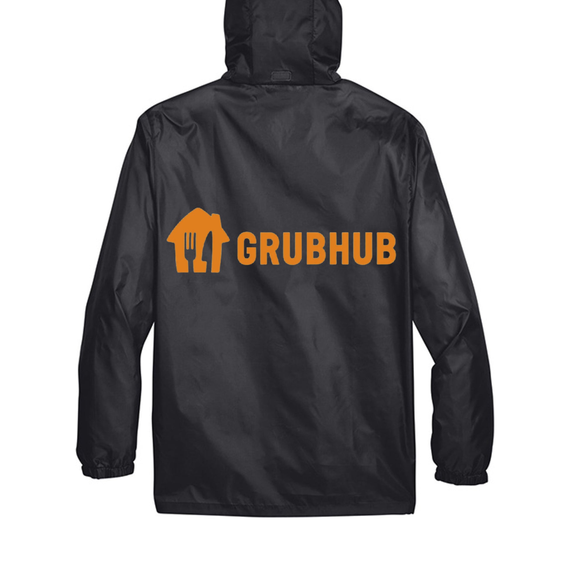 grubhub rain jacket BLACK - BACK