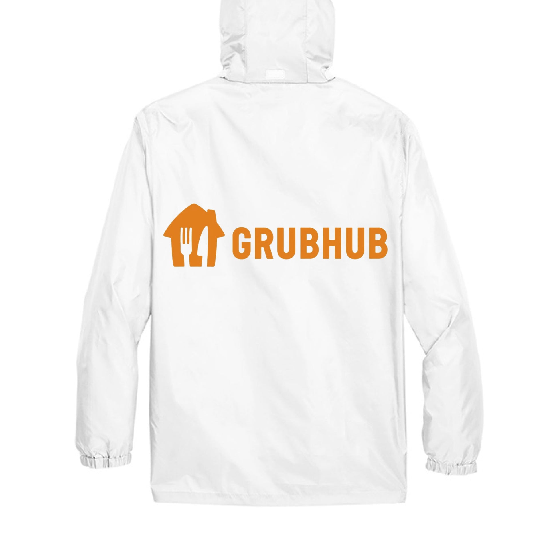 grubhub rain jacket WHITE - BACK