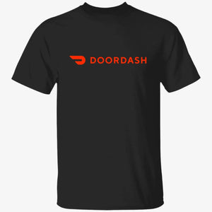 Mens White Doordash Red Logo T Shirt Food Delivery Merch, Front