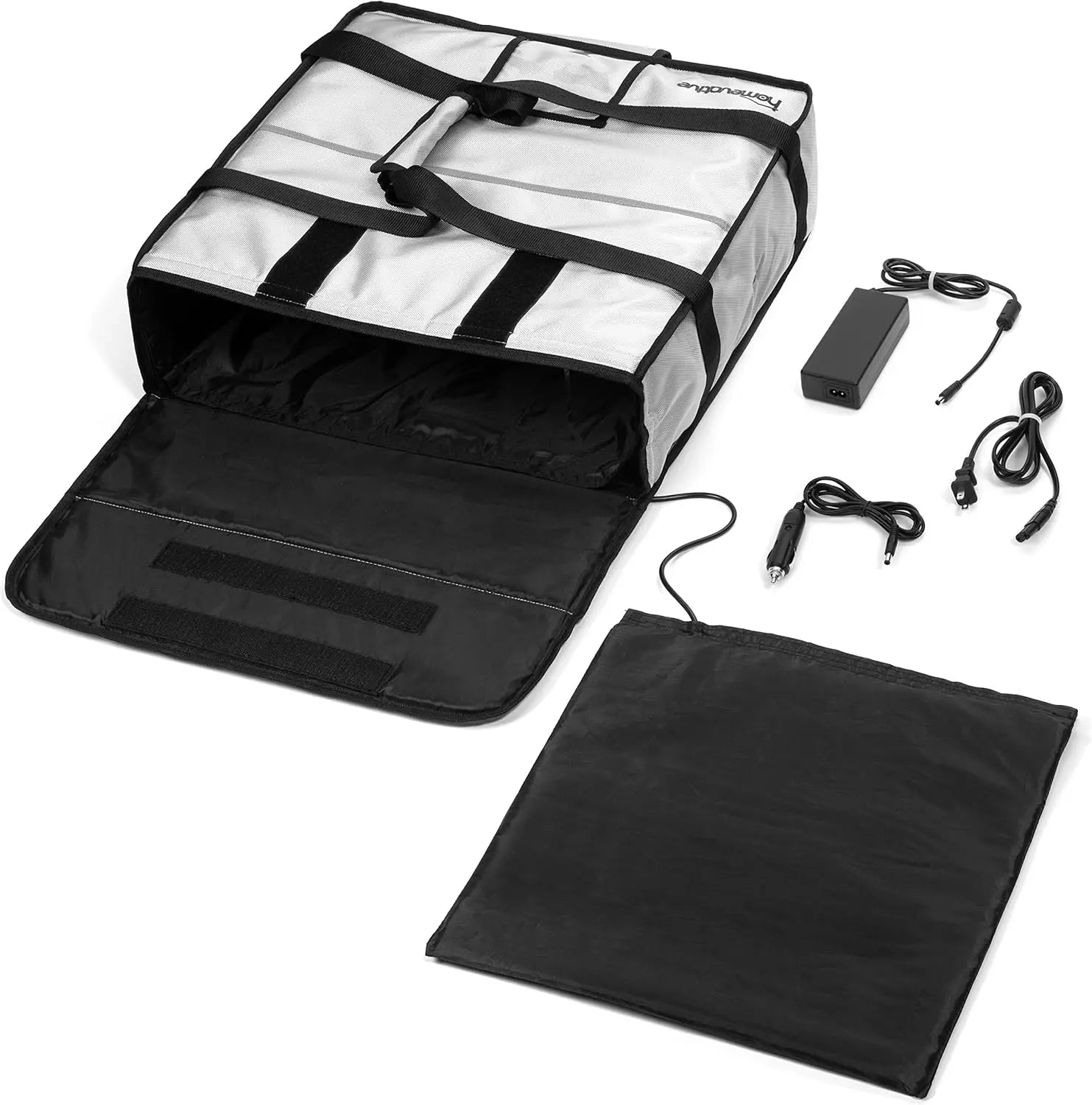 Homevative Electric Heated & Insulated Pizza & Food Delivery Bag. Home Outlet & Car Power Plugs Included, Holds 3 Large Pizza Boxes (Not For Purchase) Amazon Only!