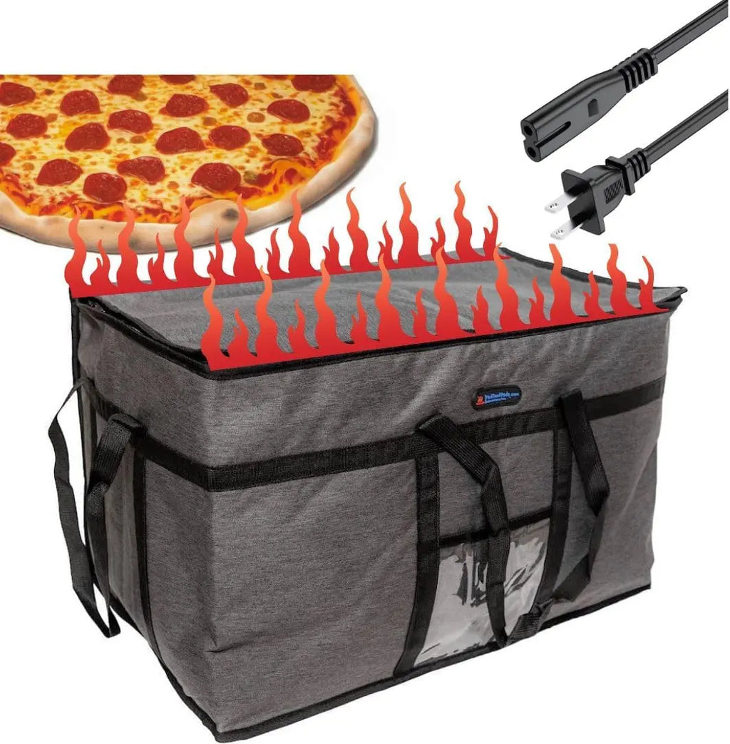 Electric Heated Insulated Food Delivery Bag, Pizza Delivery Bags for Hot and cold Food Large Reusable (Delivery Bag + Heating Pad) (23"x14"x15")  (Not For Purchase) Amazon Only!