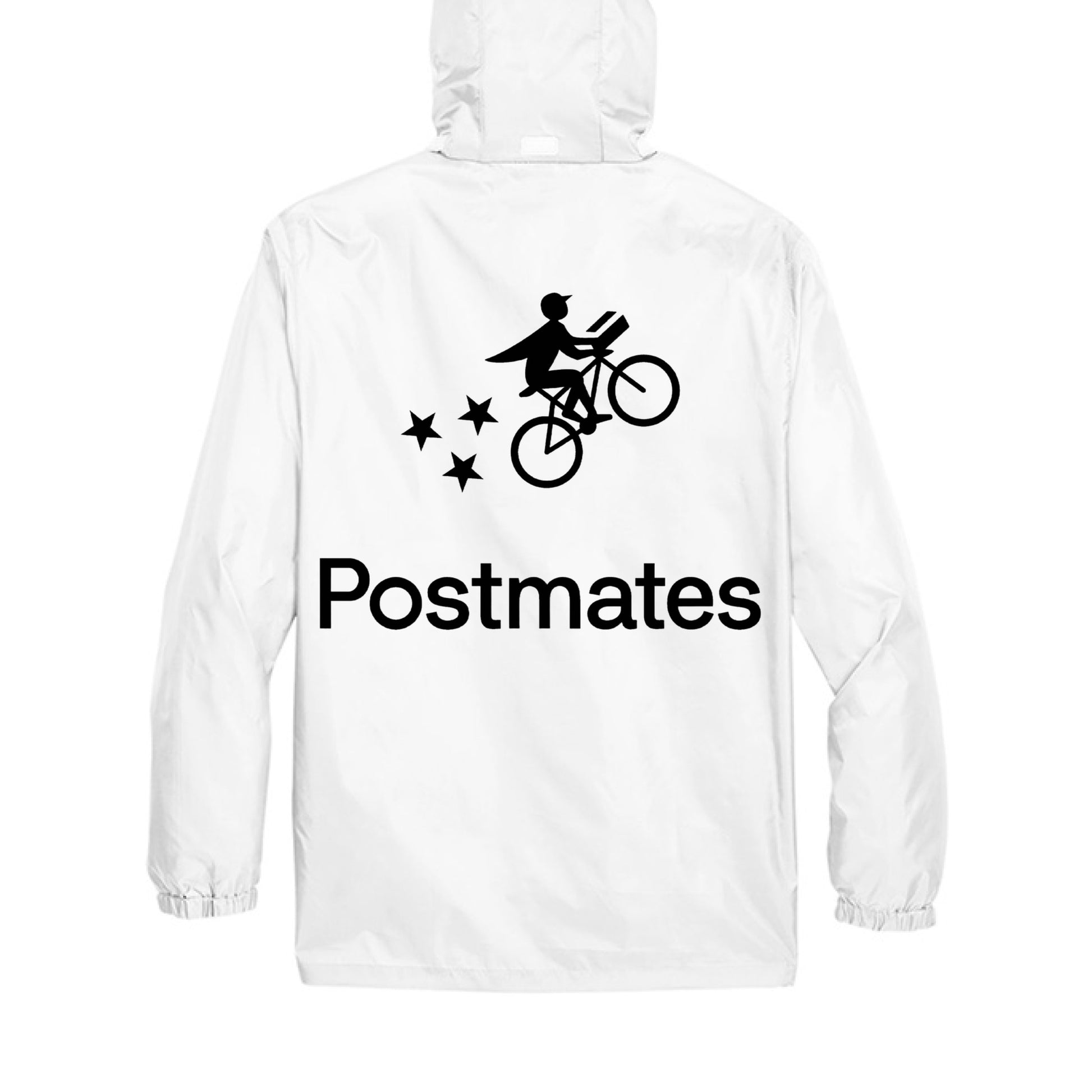 postmates rain jacket WHITE - BACK