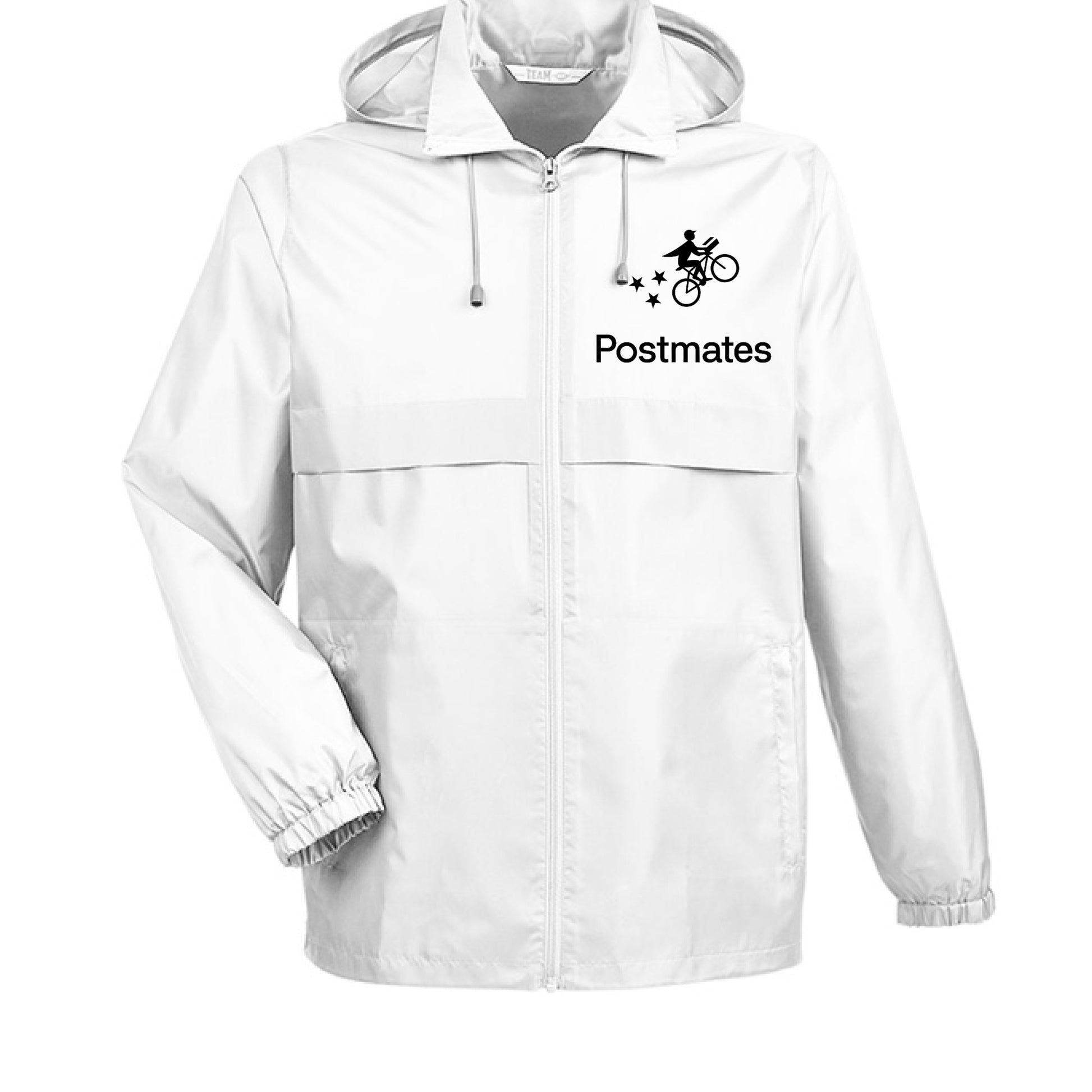 postmates rain jacket WHITE - FRONT