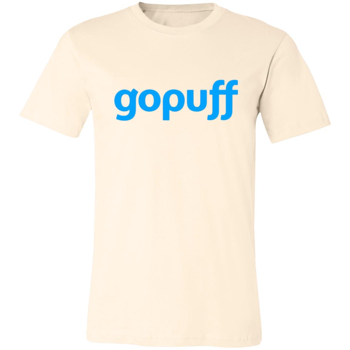 Womens Neutral Gopuff Blue Logo T Shirt Food Delivery Merch, Front